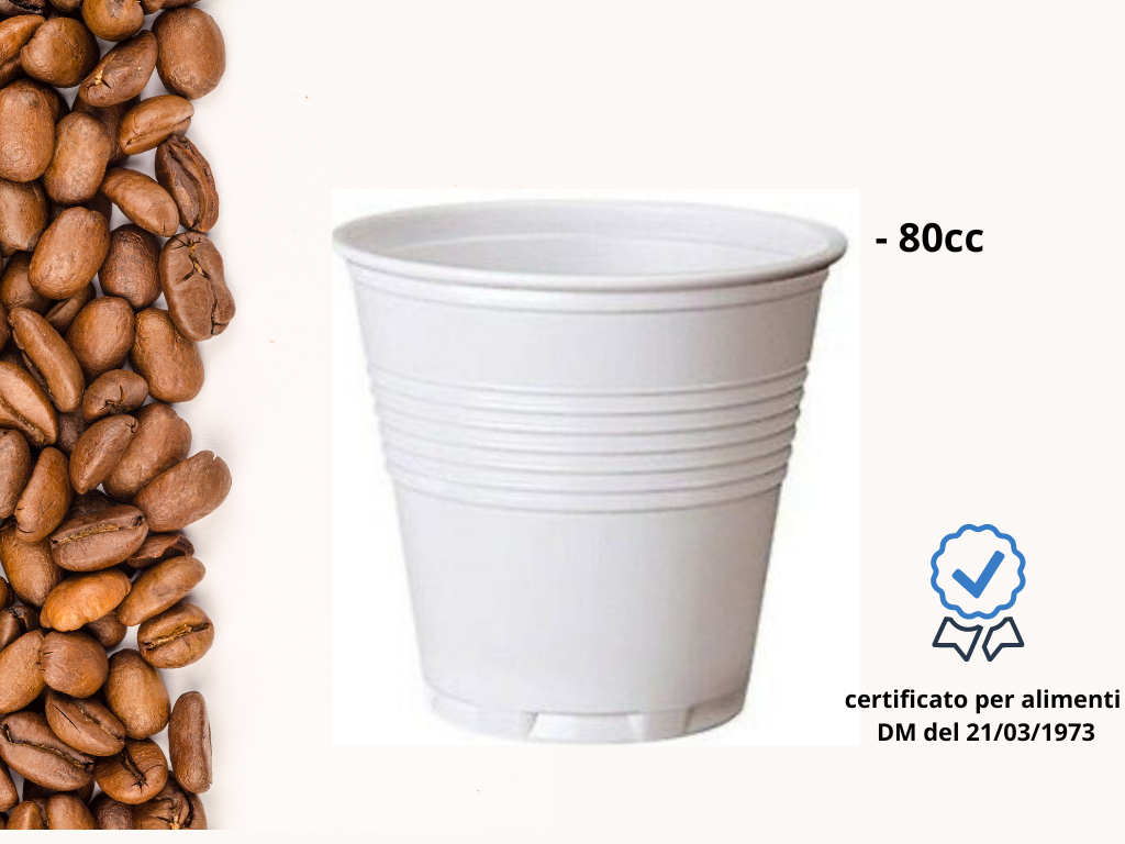 500 o 1000 BICCHIERI IN PLASTICA DA CAFFE', RICICALBILI