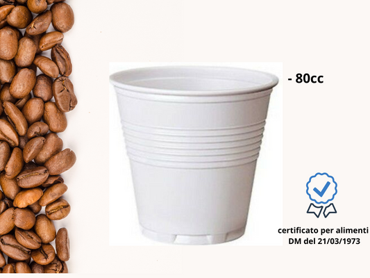 500 o 1000 BICCHIERI IN PLASTICA DA CAFFE' | RICICALBILI | 80ML | 80CC | MONOUSO | R.F. DISTRIBUZIONE