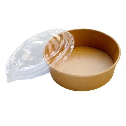 50 Contenitori Asporto Ciotole Take Away 740 ml con Coperchi - Colore Avana - Insalatiera, Sushi e Alimenti Caldi e Freddi