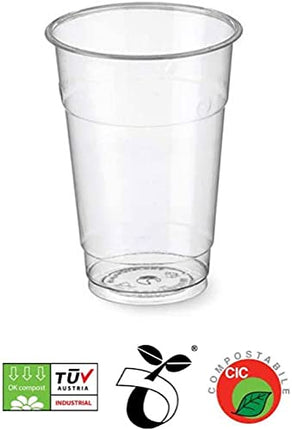 100/500/1250 Bicchieri monouso 250ml tacca 0,2 Biodegradabili e Compostabili in PLA usa e getta Plastic free | After Plastic (500)