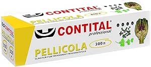 CONTITAL Pellicola Professionale per alimenti con astuccio, rotolo in PVC, larghezza 30 cm, 300 metri