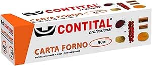 CONTITAL Rotolo Professionale Carta Forno per Alimenti con astuccio, larghezza 40 cm, 50 metri