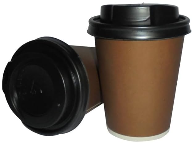 SCATOLIFICIO DEL GARDA PZ 100 Bicchieri di Carta ML 225 + Coperchio per Cappuccino Caffe' E Cioccolata Calda Bicchiere in Cartone Termico