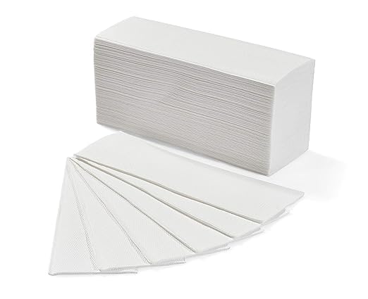 Asciugamani di carta piegati a Z monouso (anche per dispenser a C) - 50 pacchetti da 150 salviette - 7.500 salviette totali - Qualità Byness