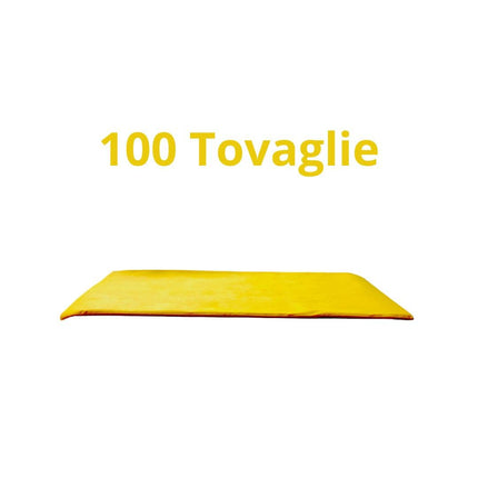 RFD Tovaglie in TNT Giallo 100x100 cm - 100 Tovaglie - Per Ristoranti, Pub, Pizzeria e Casa - Tessuto Non Tessuto
