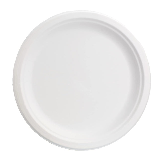 bio3 125/500/1000 Piatti monouso 22cm Biodegradabili e Compostabili in polpa di cellulosa usa e getta bagassa Plastic free | After Plastic (1000)