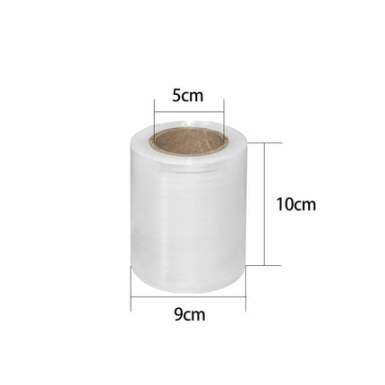 Mini pellicola estensibile per pacchi, 10 cm x 125 m, 0,3 kg, confezione da 9 pezzi, trasparente