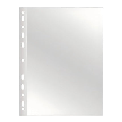 Buste Perforate A4 Trasparenti - 100 Pezzi Fogli 22x30 cm, Buste Lucide e Lisce, Porta Documenti per Cartelline con Anelli, Raccoglitori, Ufficio e Scuola