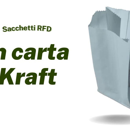 Sacchetti di Carta Kraft Bianchi per Alimenti per Asporto 14x28 cm - Pacco da 10 Kg per Ristoranti , Negozi , Tabaccherie , Edicole