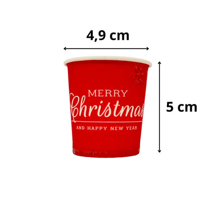 RFD 500 Pz Bicchieri Caffe di Carta Fantasia Natale Biodegradabili Biocompostabili Tazzine 75 ml - Made in Italy