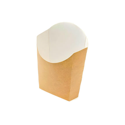 RFD Contenitori per Fritti Confezione 100 Scatole per Fritti - 13x5,5x13 cm 250 ML- Per Asporto Con Rivestimento anti Grasso Usa e Getta