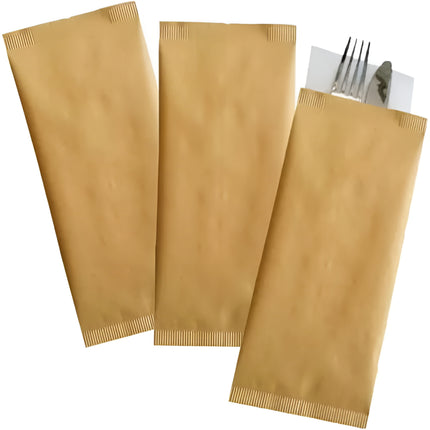 1000 Sacchetti Portaposate con Tovagliolo | Avana | Carta Paglia | Fai da Te a Tavola | RF Distribuzione