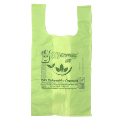 Sacchetti Shopper 100% Biodegradabili in rotolo | 30x60 | verdino | R.F. Distribuzione.