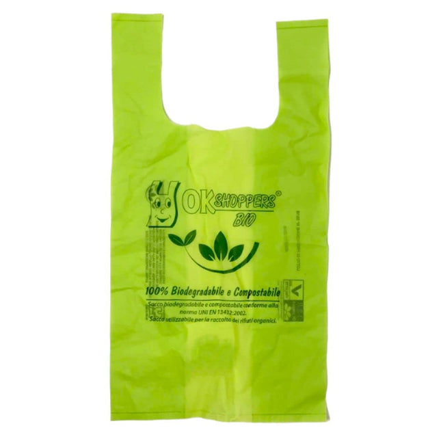 Buste Shopper 6 Kg con Manico - Biodegradabili Compostabili 34x65
