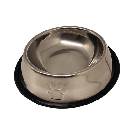 Ciotole per Cani in Acciaio Grandi 18 Cm per Acqua per Cibo - Base in Gomma antiscivolo