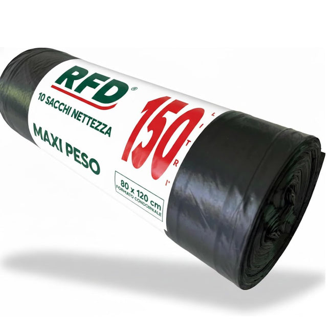 Sacchi Neri Spazzatura 90x120 cm - 40 Sacchi Grandi Resistenti XXL per Immondizia Condominiale e Indifferenziata - Buste Nere in Rotolo, Ultra Spesse e Antigoccia per Bidoni Grandi