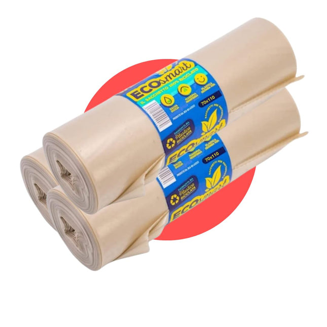 Sacchi Spazzatura Ambra 110L - Confezione da 100 buste- Ultra Resistenti 70x110cm, per Uso Industriale