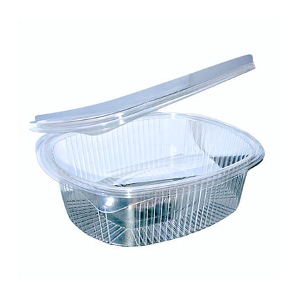 RFD Vaschette Plastica PET per Alimenti 250cc con Coperchio Trasparente - 100 Pezzi