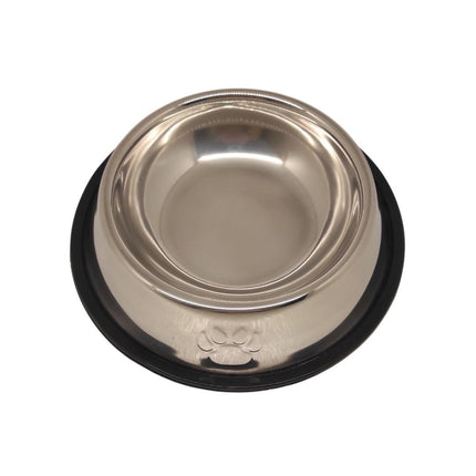 Ciotole per Cani in Acciaio Grandi 18 Cm per Acqua per Cibo - Base in Gomma antiscivolo