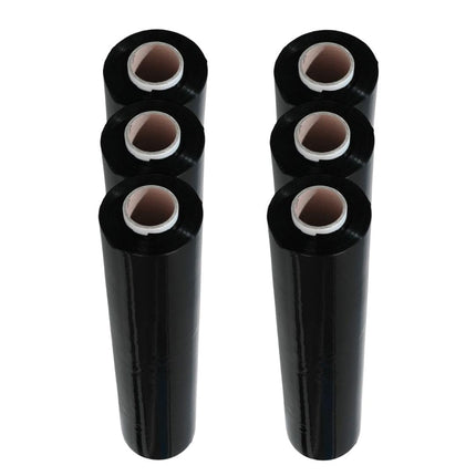 Bobine Film Estensibile Manuale Nero 6 Rotoli 50x10x10 cm 2,2 Kg - Resistente e Protettivo