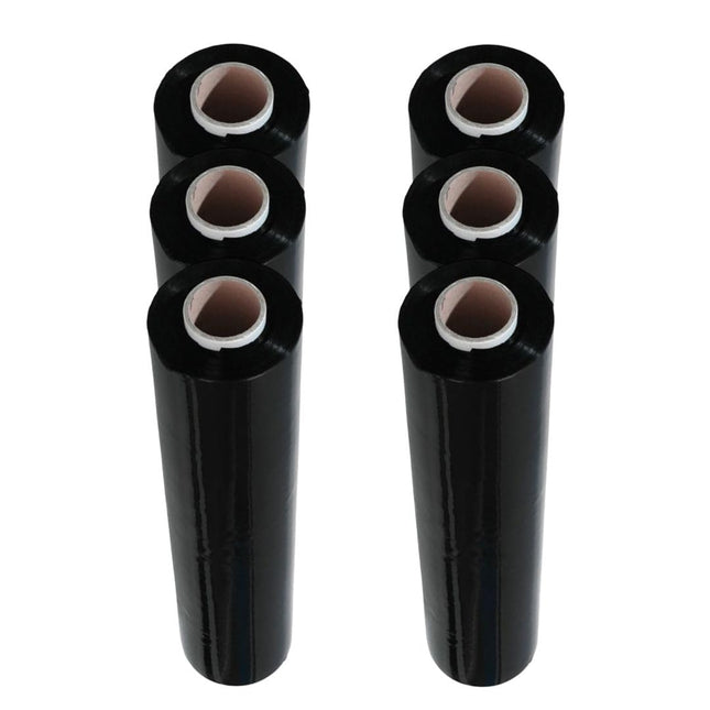 Bobine Film Estensibile Manuale Nero 6 Rotoli 50x10x10 cm 2,2 Kg - Resistente e Protettivo