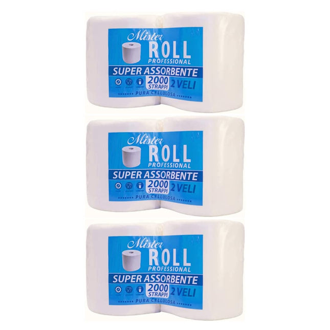 Rotoloni carta Asciugatutto Maxi Mister Roll 2000-6 Rotoloni - strappi in cellulosa super assorbente in Rotoli offerta qualità
