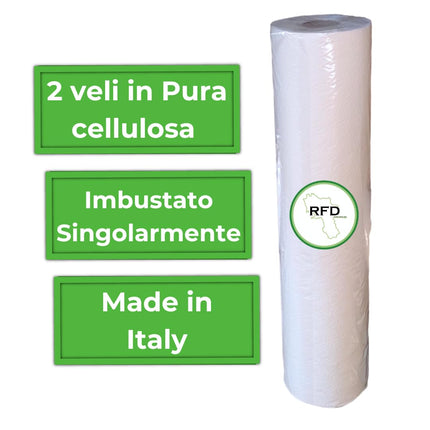 Rotoli Lettino Medico Carta Doppio velo Imbustato Singolarmente - Offerta Lenzuolino rotolo estetica in Pura Cellulosa Made in Italy per estetisti massaggio terapie