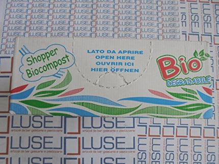 PZ 500 SACCHETTO MEDIO BIANCO DI PLASTICA BIOLOGICA 28 X 50 SACCHETTO SHOPPERS BORSA CON MANICO BUSTA PER ALIMENTI SHOPPER