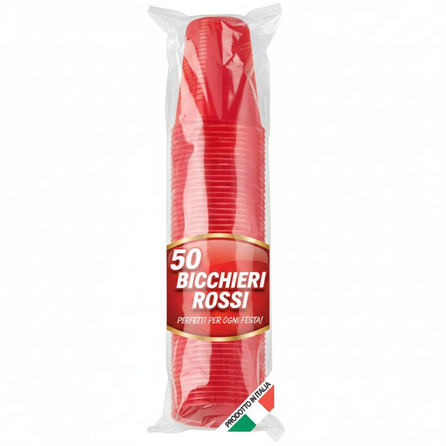 RFD 50 Bicchieri Plastica Usa e Getta Colorati 200 ml Bicchieri Monouso per Acqua e Bibite Varie, Made in Italy Idonei al Contatto Alimentare, Ideali per Feste ed Eventi BIO