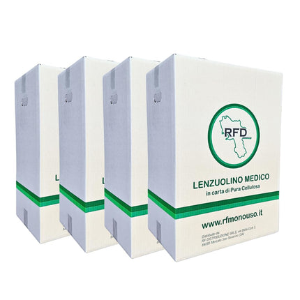 Rotolo Lettino Medico Carta Doppio velo Imbustato Singolarmente - 24 Rotoli - Offerta Lenzuolino estetica in Pura Cellulosa Made in Italy per estetista massaggio terapie