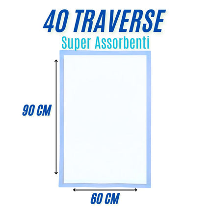 Traverse Assorbenti 60x90 cm - 40 Traverse - Protezione Materassi e Lenzuola - TNT ipoallergenico Morbido