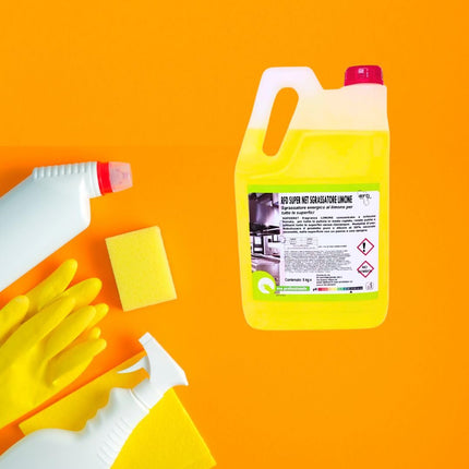 Sgrassatore universale tanica 5 lt Limone - Professionale Spray Cucina Forno Bagno Pavimenti - Offerta Made in Italy