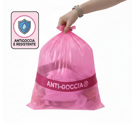 RFD 60 Sacchi Spazzatura 55x65 cm con MANIGLIE, 4 Rotoli da 15 Buste, Alta Resistenza Antigoccia, Formato 40 Litri per Raccolta Differenziata, AZZURRI, Ideale per Casa e Ufficio