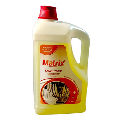 Detersivo Detergente per Lavastoviglie Liquido 5,5 Kg Professionale - Per Acque di tutte le Durezze - Senza Fosfati - Per la Ristorazione e non solo