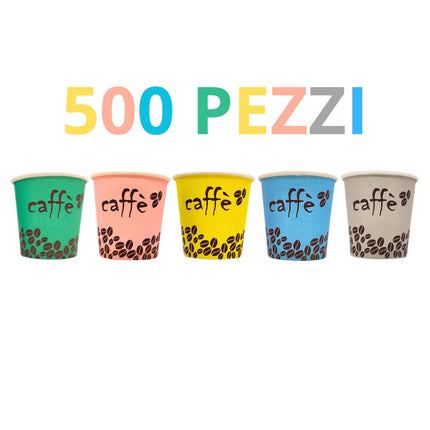 RFD 500 Pz Bicchieri Caffe di Carta Biodegradabili Biocompostabili Tazzine 75 ml - Made in Italy