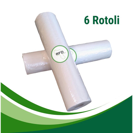 Rotoli Carta Lettino massaggio Lenzuolino Medico Doppio velo Imbustato Singolarmente - 6 Rotoli - Offerta estetica in Pura Cellulosa Made in Italy per estetisti massaggio terapie
