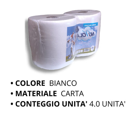 Rotoloni MAXI carta Asciugatutto Nuvola 2 Kg - 4 Rotoloni - strappi in cellulosa super assorbente
