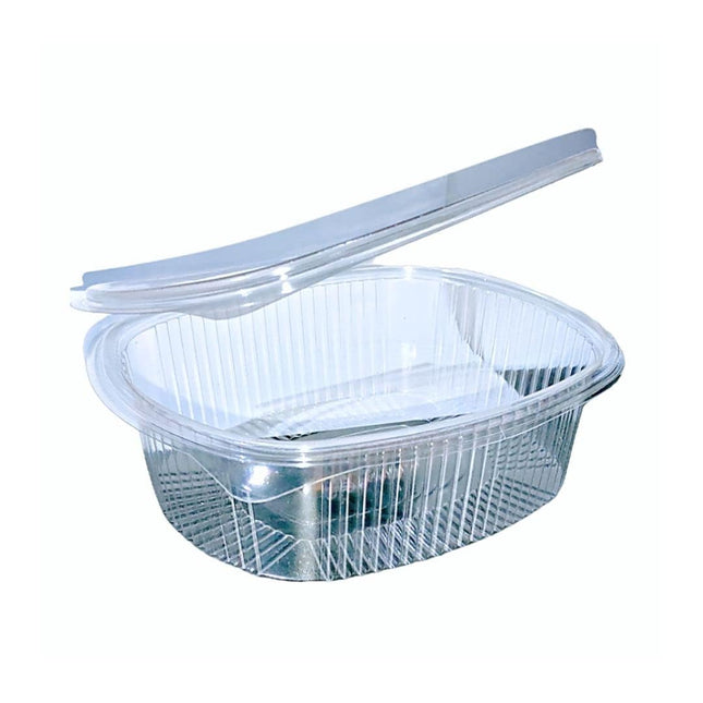 RFD Vaschette Plastica PET per Alimenti 375cc con Coperchio Trasparente - 100 Pezzi
