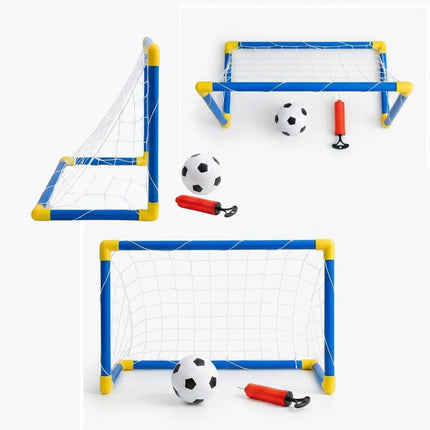 Porta da Calcio per Bambini con Palla e Pompa, 45x32x26 cm, per Interno ed Esterno, Giardino - Regalo di Natale
