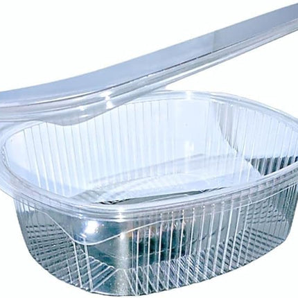 RFD Vaschette Plastica PET per Alimenti 250cc con Coperchio Trasparente - 100 Pezzi