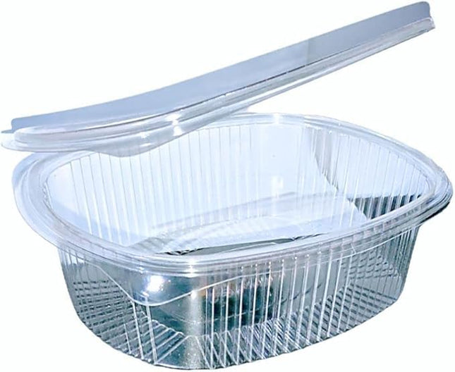 RFD Vaschette Plastica PET per Alimenti 250cc con Coperchio Trasparente - 100 Pezzi