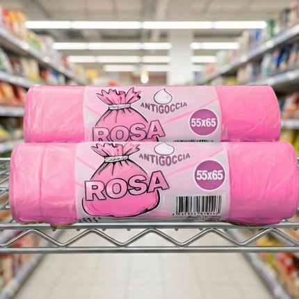 RFD 60 Sacchi Spazzatura 55x65 cm con MANIGLIE, 4 Rotoli da 15 Buste, Alta Resistenza Antigoccia, Formato 40 Litri per Raccolta Differenziata, AZZURRI, Ideale per Casa e Ufficio