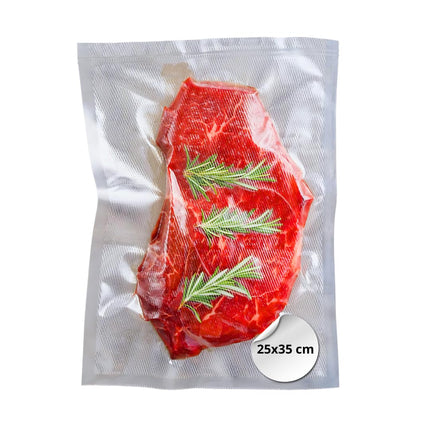 Sacchetti sottovuoto alimenti 100 pezzi 25x35 cm - Sacchetti Ideali per Conservazione Alimentare e Cottura Sottovuoto - Made in Italy