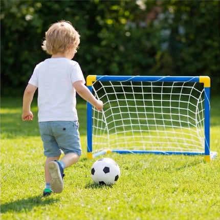 Porta da Calcio per Bambini con Palla e Pompa, 45x32x26 cm, per Interno ed Esterno, Giardino - Regalo di Natale