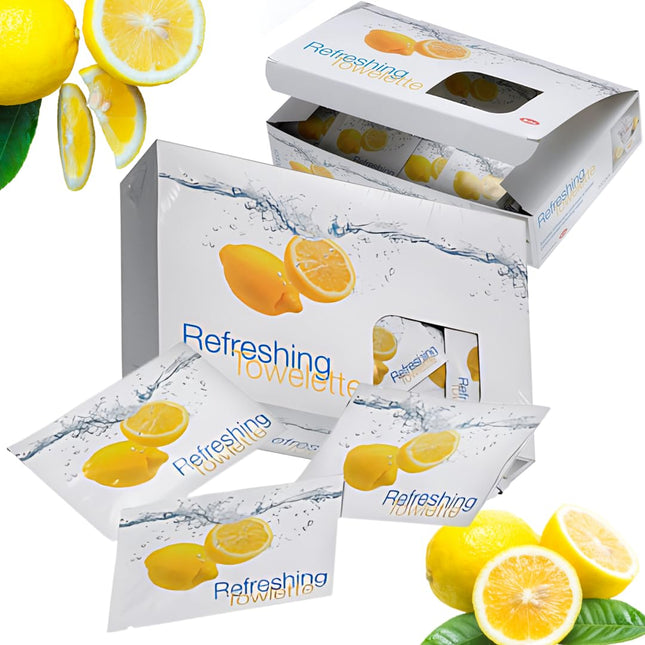 Salviette Detergenti al Limone 100 Pezzi - Freschezza e Igiene a Portata di Mano - Perfette per Ristoranti