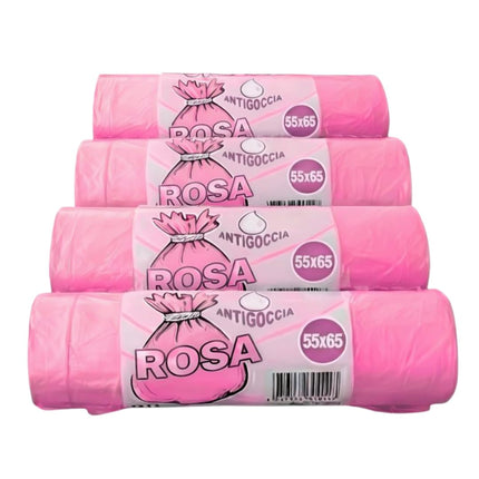 RFD 60 Sacchi Spazzatura 55x65 cm con MANIGLIE, 4 Rotoli da 15 Buste, Alta Resistenza Antigoccia, Formato 40 Litri per Raccolta Differenziata, AZZURRI, Ideale per Casa e Ufficio