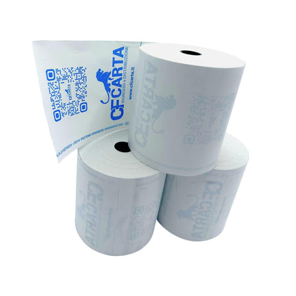 10 rotoli di carta termica CF per registratori di cassa, 80 x 80 cm, foro 12 mm, carta omologata per banconote e ricevute telematiche