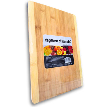Tagliere in Bambù Professionale da Cucina - Tagliere in Legno Naturale 33 x 23 x 1,2 cm, Utensile Robusto e Salvaspazio
