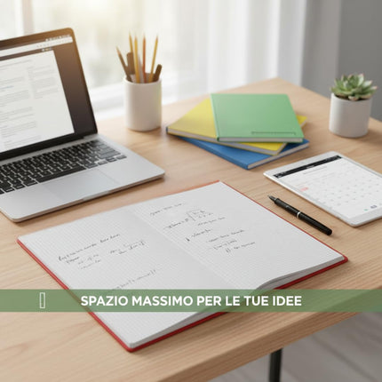 RFD | MAXI Set 10 Quaderni A4 a Righe (21Cm X 29,7Cm) - Rigatura 1R (Senza Margini) – Carta 80G/Mq Anti-Trasparenza – Pacco Quaderni Scorta Scuola Superiore e Media