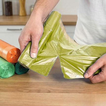 RFD 60 Sacchi Spazzatura 55x65 cm con MANIGLIE, 4 Rotoli da 15 Buste, Alta Resistenza Antigoccia, Formato 40 Litri per Raccolta Differenziata, AZZURRI, Ideale per Casa e Ufficio
